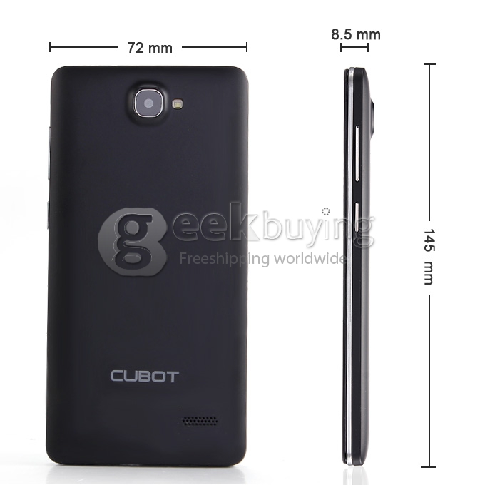 Cubot S168 MTK6582 Quad Core 1.3GHz Smartphone 5.0 inch Android 4.4 1GB RAM 8GB ROM WiFi GPS 3G QHD IPS - Black