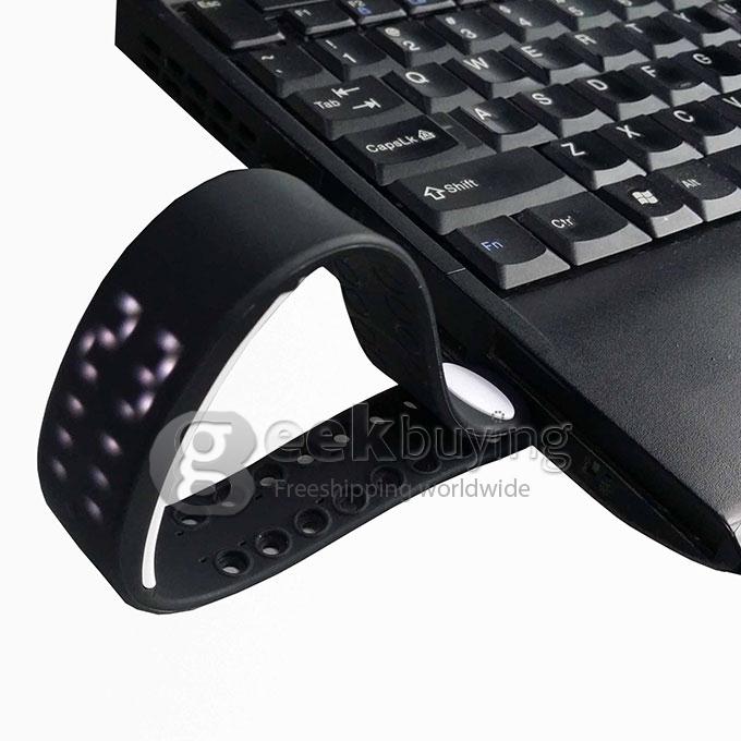 W2 Multi-function USB LED 3D Smart Wrist Band Watch Support Time Calorie 3D Pedometer Temperature Sleep Health Monitor - Black