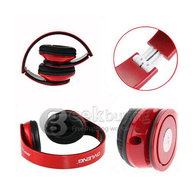 Ovleng X8 Fashion Studio Earphones Stereo Bass Headphone Powerful Sound Gaming Headset with Mic - Red