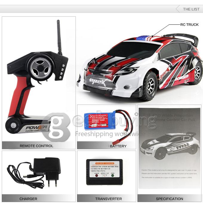Wltoys A949 1:18 Scale 4WD High Speed Electric Rally Car Stunt Off-road RC Car with 2.4Ghz Transmitter - Red