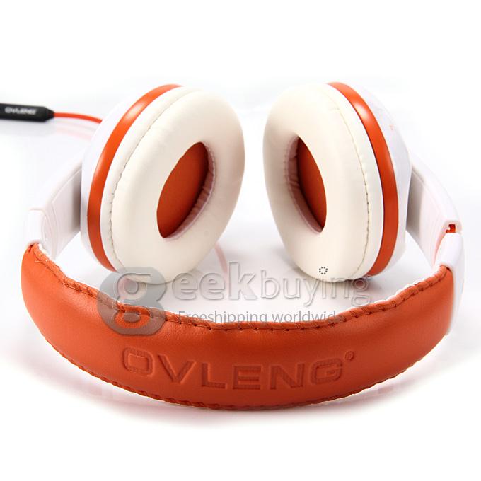 OVLENG A1 3.5mm Super Bass Stereo Headphone Headset with Mic for Phone Tablet PC iPod iPhone iPad - Orange