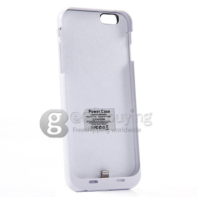 3800mAh External Battery Backup Charging Cover Power Case for iPhone 6 4.7 inch - White