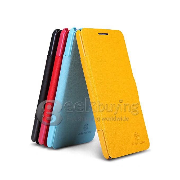 Nillkin Fresh Series PolyCarbonate Flip Stand Leather Case for Lenovo P780 - Red