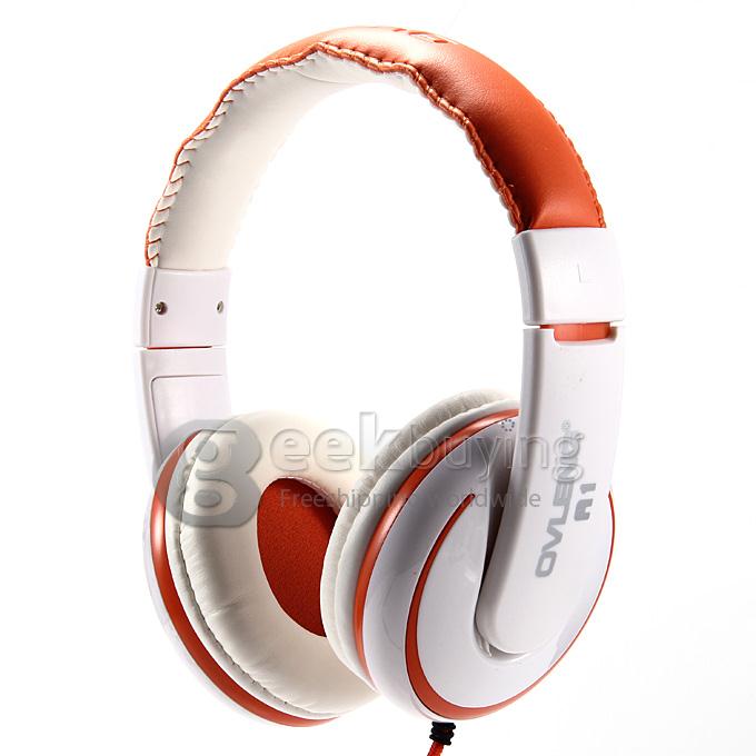 OVLENG A1 3.5mm Super Bass Stereo Headphone Headset with Mic for Phone Tablet PC iPod iPhone iPad - Orange