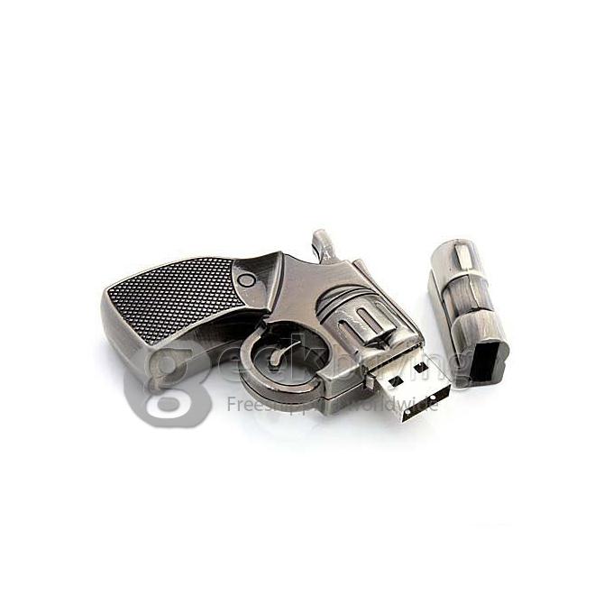 Pistol Shaped 8GB USB 2.0 Flash Memory Pen Drive Stick U Disk for PC Notebook Computer - Black