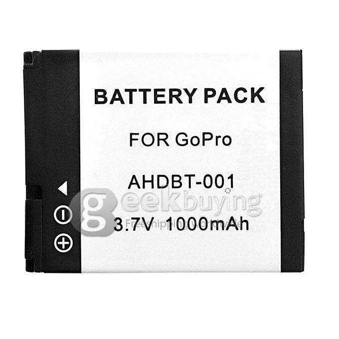 Replacement Battery For GoPro HD HERO2 Camera AHDBT-001 battery Pack for Gopro Hero 2 1(1000mAh)