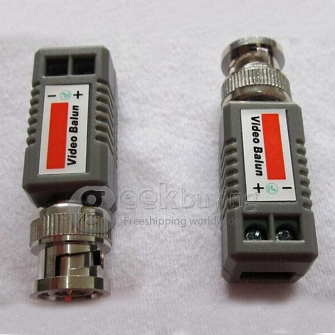 LLT-202E 1 Channel Twisted CAT5 to BNC Passive Video & Power Balun Transceiver for CCTV Camera UTP Video Balun