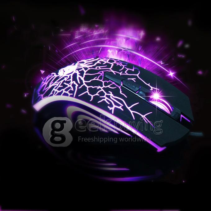 WFIRST X700-M Wired USB Gaming Optical Mouse 2400DPI Changeable with Light Controler for DOTA LOL - Black