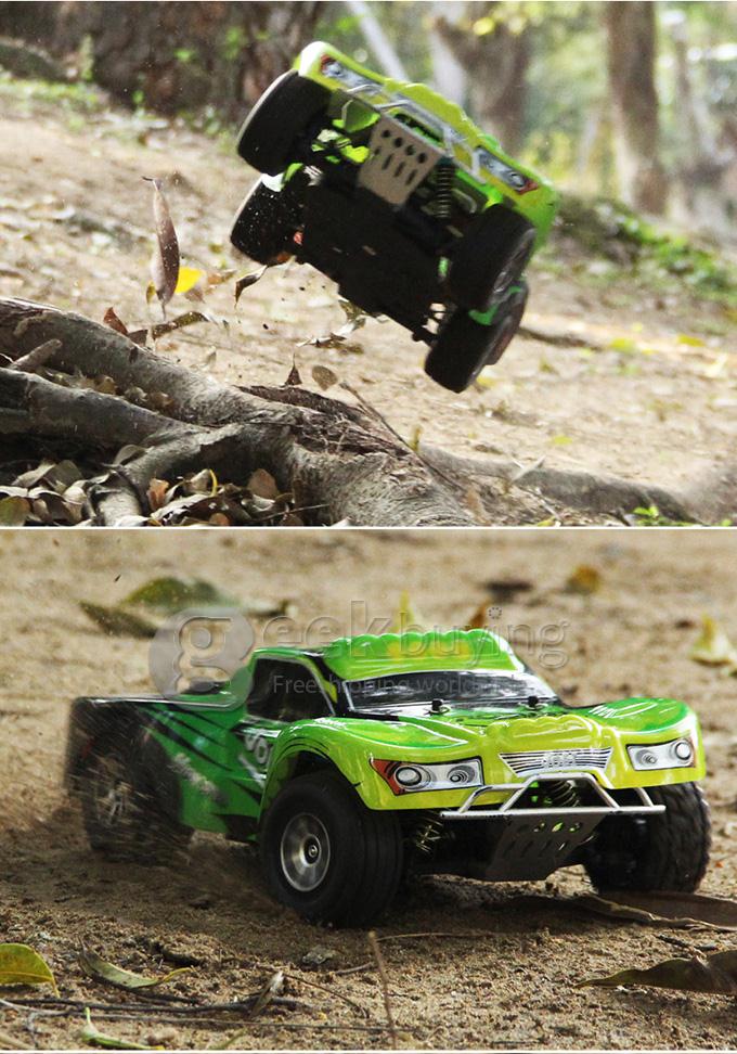 Wltoys A969 1:18 Scale 2.4GHz 4WD High Speed Electric Remote Control Car Short Course Stunt Off-road RC Truck - Green