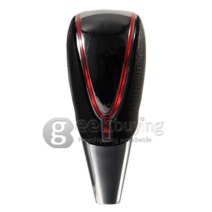 Touch Activated RGB LED Light Shift Knob Side Luminous PU Leather Cover - Black
