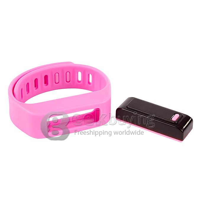 LC Healthy Smart Sport Bluetooth 4.0 Wrist Band Bracelet Hand Ring with Screen Sleeping Fitness Running Ped - Pink