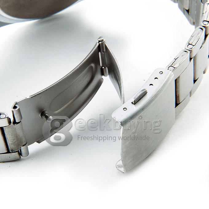 ZHONGYI Z-852 Fashion Black Dial Steel Band Analog Quartz Watch for Man - Silver