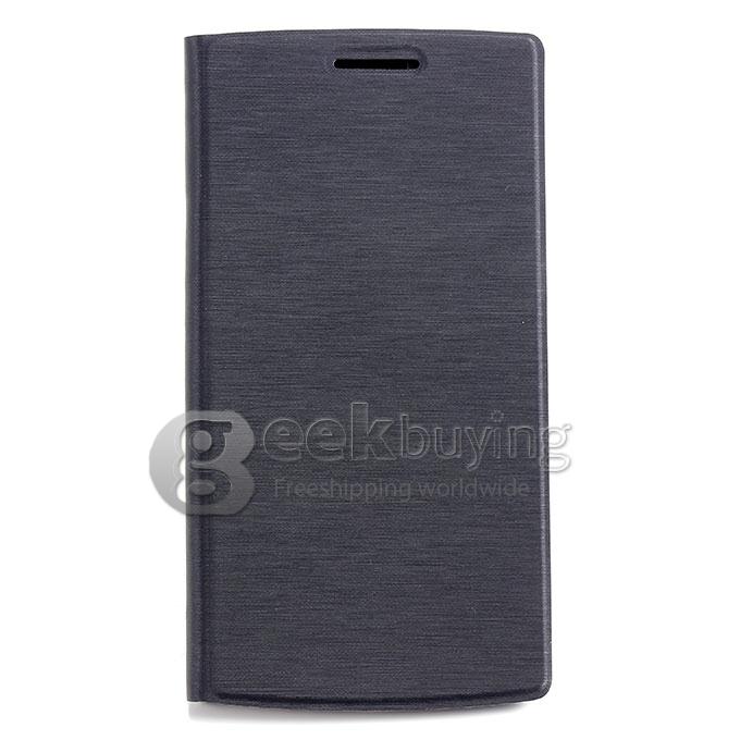 New View Style Protective PU Leather Hard Case Cover Shell for MIJUE M580 - Black