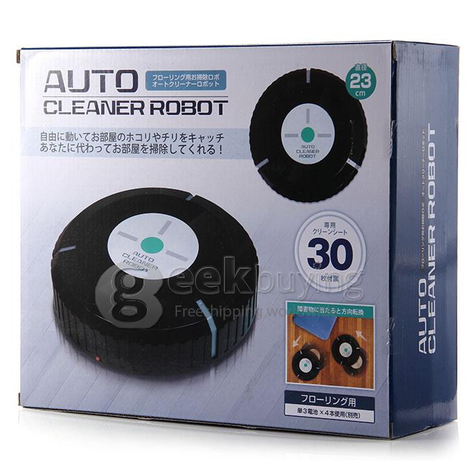 Auto Vacuum Cleaner Robot Microfiber Smart Robotic Mop Automatical Dust Cleaner - Black