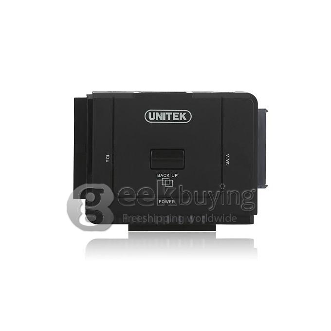 UNITEK Y-3321 Super Speed USB3.0 to IDE + SATA Hard Disk Drive HDD Docking Converter Adapter (US plug) - Black