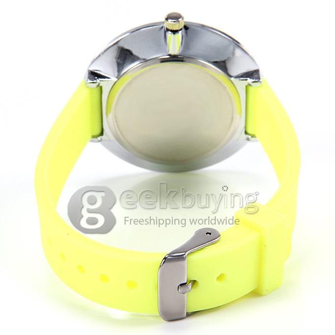 MILER A82531 Colorful Silicone Band Quartz Analog Wrist Watch for Man - Yellow