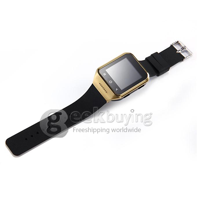 ZGPAX S8 1.54 Inch 240*240 Pixel Watch Phone MTK6572W Dual Core 1.2GHz Android 4.4 OS 512MB 4GB GPS 3G - Golden