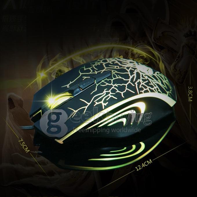 WFIRST Dragon X700-Z Wired USB Optical Gaming Mouse 2500DPI Changeable with Light Controler for DOTA