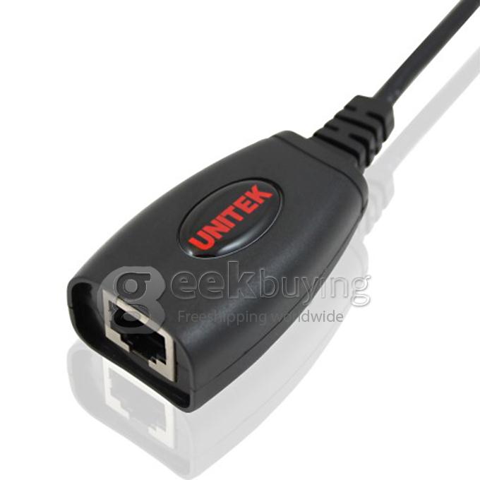 Unitek Y-2505 USB 2.0 to RJ45 Signal Extension Converter Cable (2 Piece) - Black