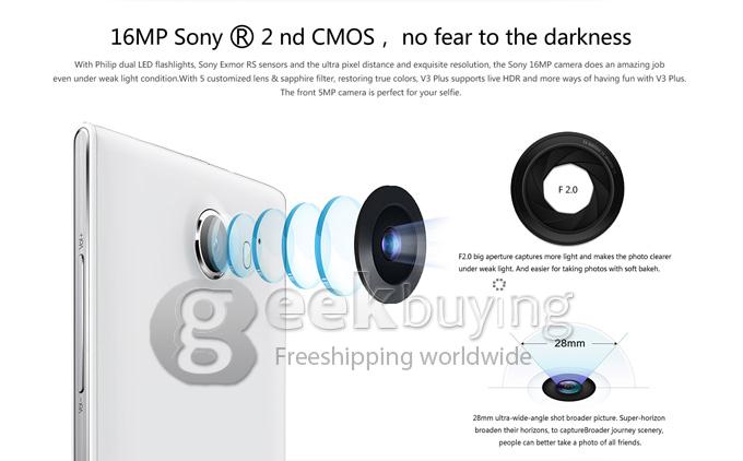 iNew V3 Plus 5.0 inch MTK6592 Octa Core 1.4GHz Smartphone Android 4.4 OS 2GB+16GB 13.0MP+5.0MP GPS OTG 3G - Black
