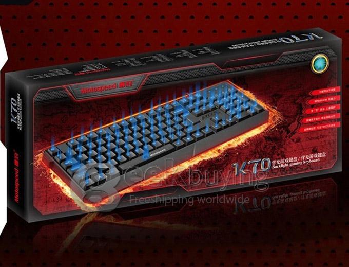 Motospeed K70 Waterproof USB 2.0 Wired 104-Key Gaming Keyboard with Backlight - Black