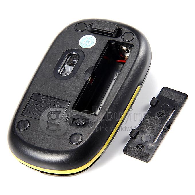 Ultra Slim Portable Wireless 2.4GHz 800 / 1600 DPI USB Optical Mouse for Windows XP/Vista/Win 7/Mac - Gray