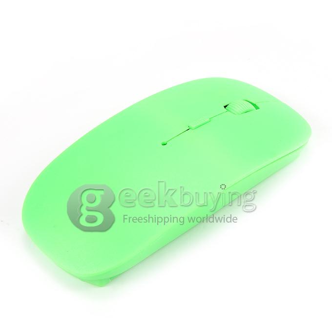 Ultra Slim Wireless USB 2.4GHz Optical Mouse Mice 800 / 1600 DPI Support Mac OS/Windows - Green