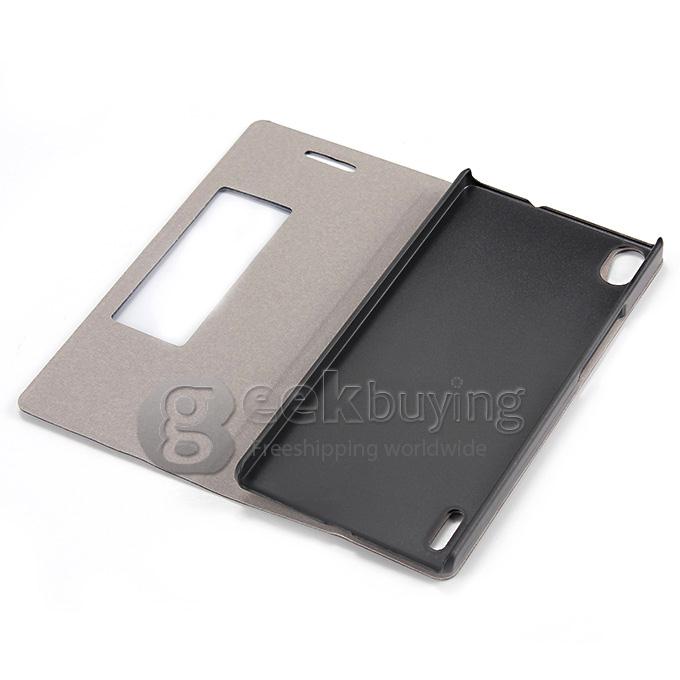 Brand New Protecive Cover Flip Stand Leather Case for HUAWEI Ascend P7 - Black
