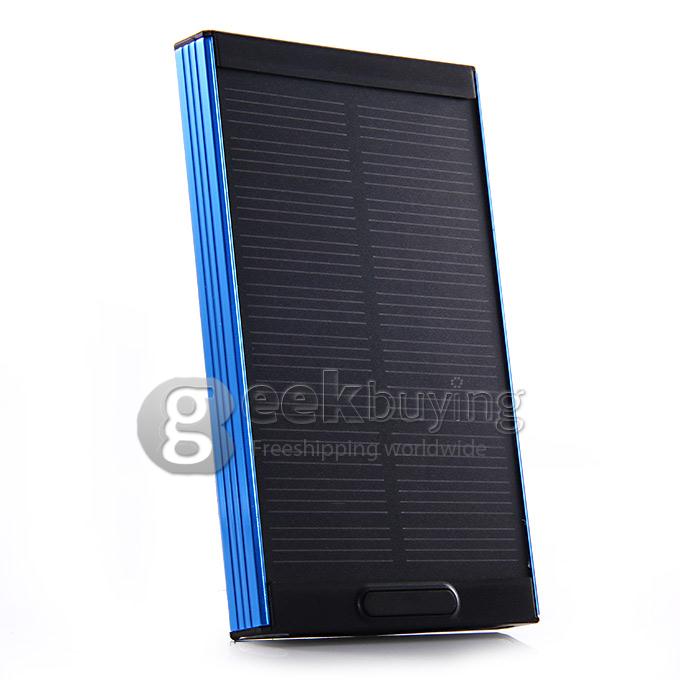 5000mAh 5V/2A Solar Charger Panel Power Bank External Battery for Cell Phone Mobile Device - Blue