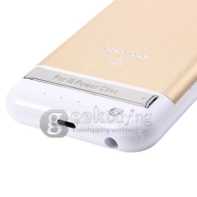 3800mAh External Battery Backup Charging Cover Power Case for iPhone 6 4.7 inch - White