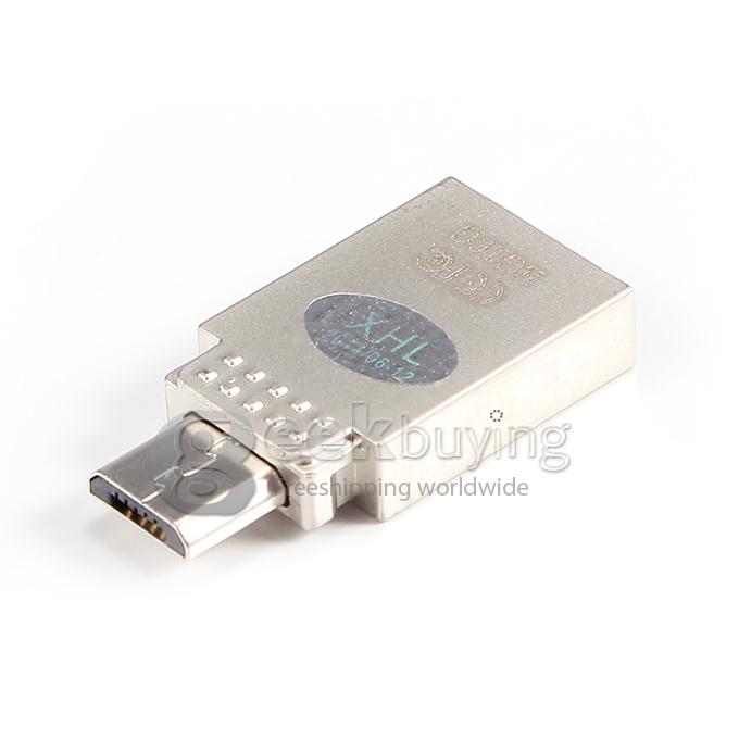 PNY OU2 Smart Phone 16GB USB 2.0 + OTG Micro USB Flash Drive U Disk for Android Phone Tablet PC - Black + Silver