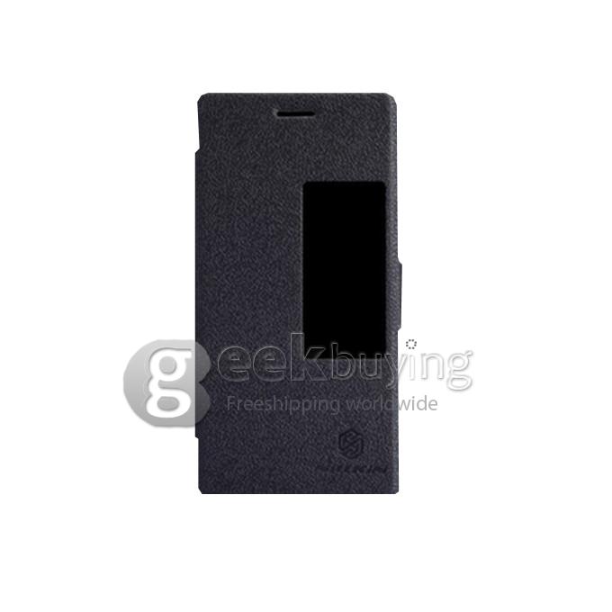 Nillkin Fresh Series PolyCarbonate Flip Stand Leather Case for HUAWEI Ascend P7 - Black