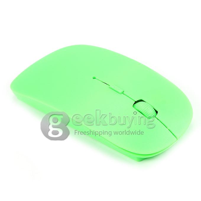 Ultra Slim Wireless USB 2.4GHz Optical Mouse Mice 800 / 1600 DPI Support Mac OS/Windows - Green