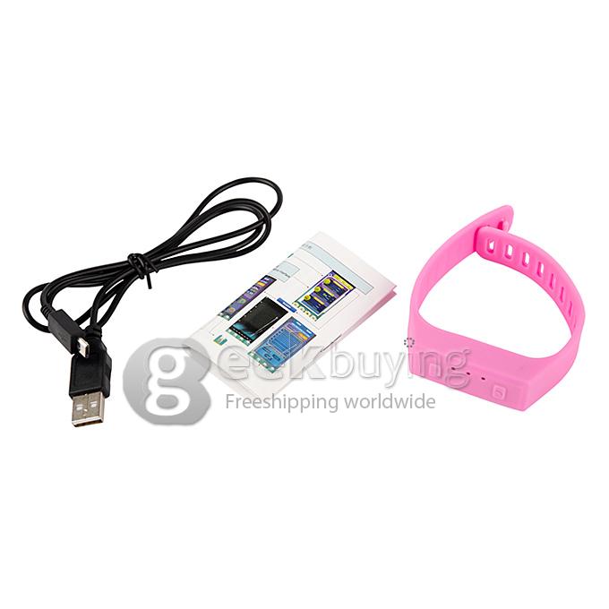 LC Healthy Smart Anti-Theft Sport Bluetooth 4.0 Wrist Band Bracelet Hand Ring for Android IOS - Pink