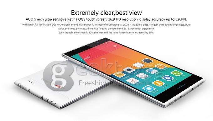 iNew V3 Plus 5.0 inch MTK6592 Octa Core 1.4GHz Smartphone Android 4.4 OS 2GB+16GB 13.0MP+5.0MP GPS OTG 3G - Black