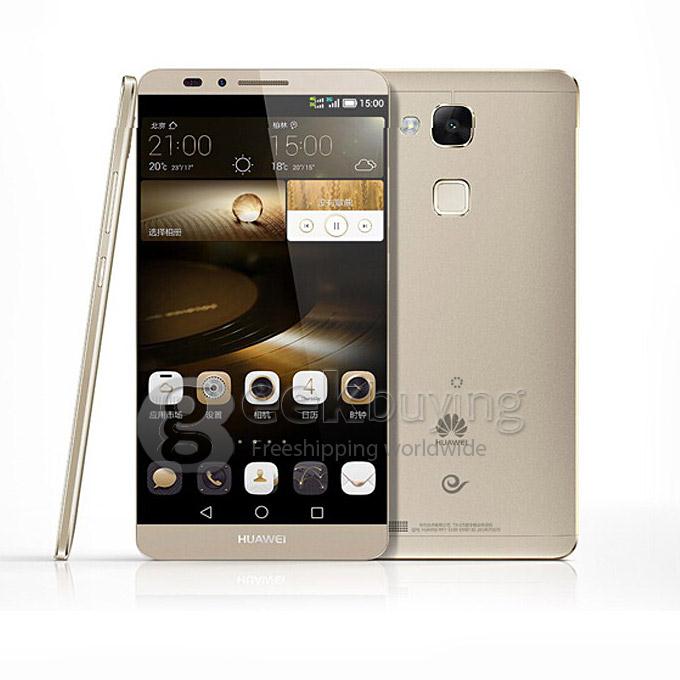 Huawei Ascend Mate 7 1920x1080 FHD 4G LTE Hisilicon Kirin Octa Core 1.8GHz Smartphone 6inch Android 4.4 3G+32G 13MP 4100mAh GPS NFC Fingerprint Identify - Golden
