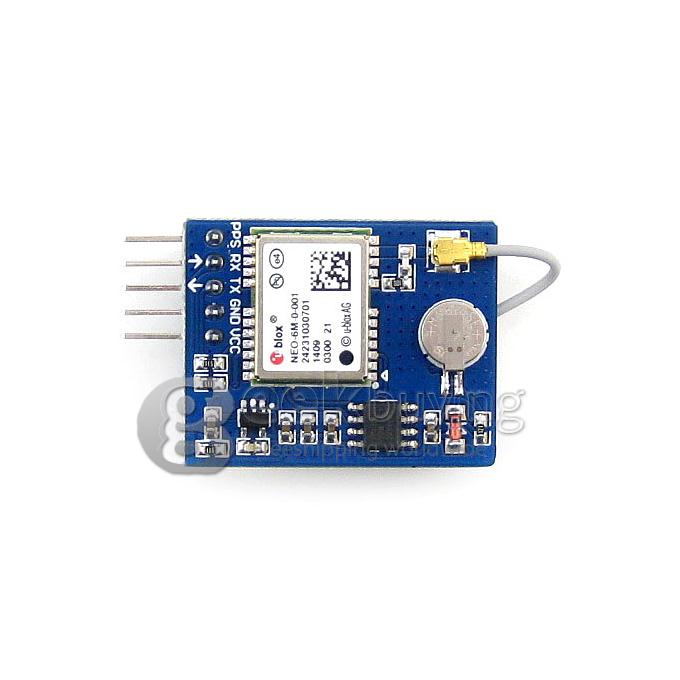 UART GPS Module U-blox NEO-6M Onboard Curved / Horizontal Pinheader with Antenna