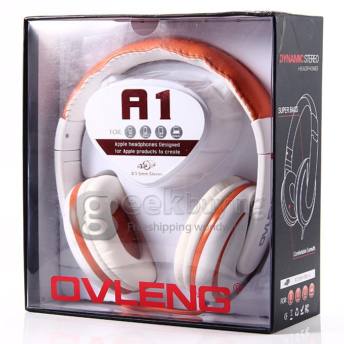 OVLENG A1 3.5mm Super Bass Stereo Headphone Headset with Mic for Phone Tablet PC iPod iPhone iPad - Orange