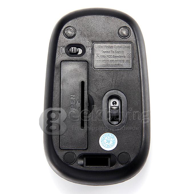 Ultra Slim Portable Wireless 2.4GHz 800 / 1600 DPI USB Optical Mouse for Windows XP/Vista/Win 7/Mac - Gray