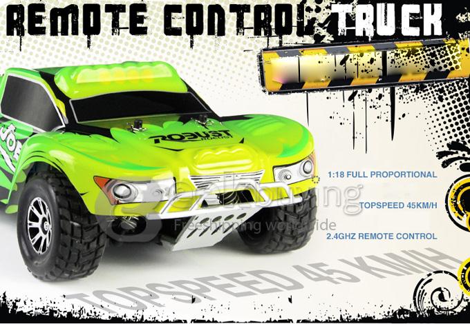 Wltoys A969 1:18 Scale 2.4GHz 4WD High Speed Electric Remote Control Car Short Course Stunt Off-road RC Truck - Green