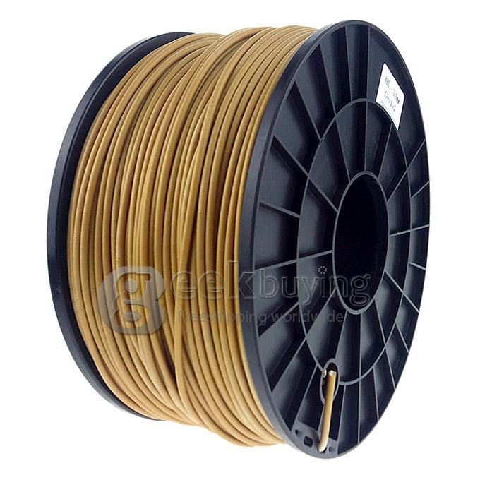 Heacent P003 3D Printer Material PLA Filaments Consumables Plastic Cable 3MM 1KG - Gold