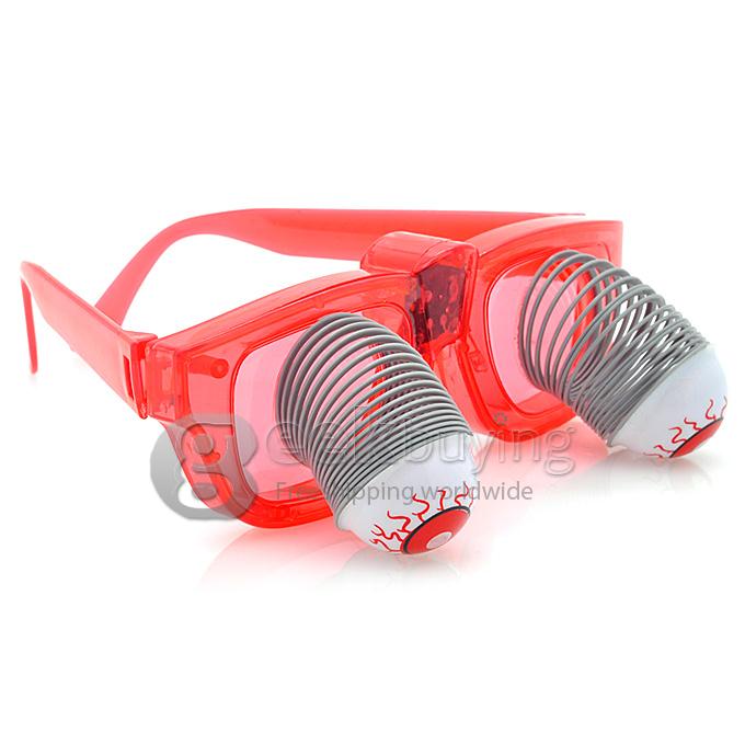 6-LED Flashing Bobble Eye Ball Glasses for Halloween (Color Assorted)