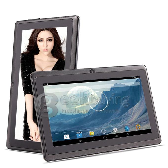 Q89 Allwinner A23 7 Inch Tablet PC Android 4.4 OS 4GB ROM Dual Cameras with Flash Big Horn - Black
