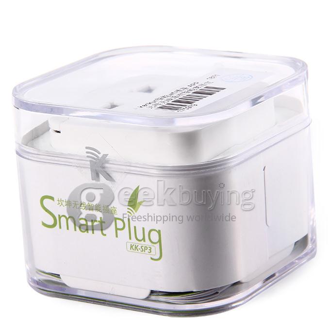 Kankun Smart Wifi Plug Socket Outlet Intelligent Remote Control Plug Socket for Android iOS Device (3-Flat-pin Plug) - White