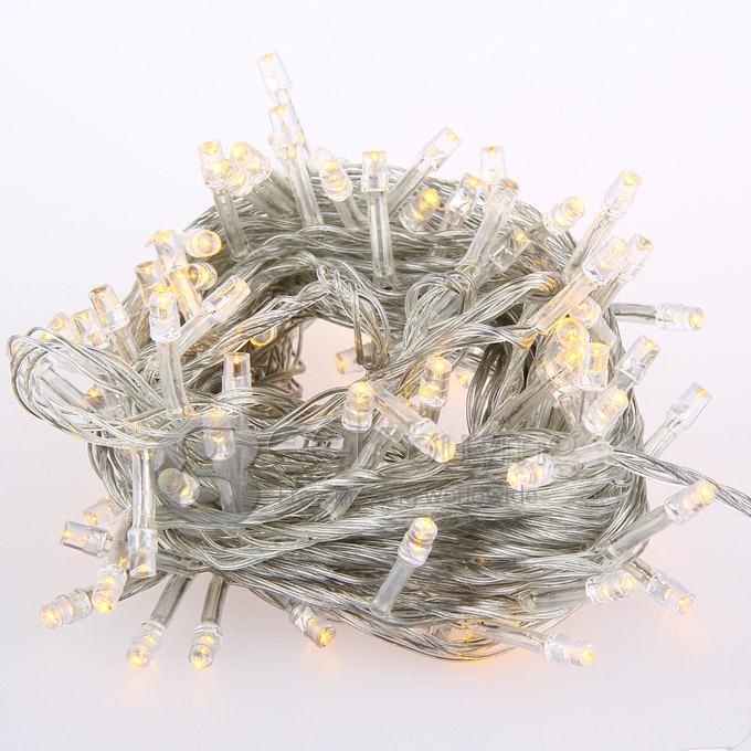 10M 100 LED 220V 8-Mode Fancy Ball Lights Decorative Christmas Party Festival Twinkle String Lamp Strip - Warm White (EU Plug)