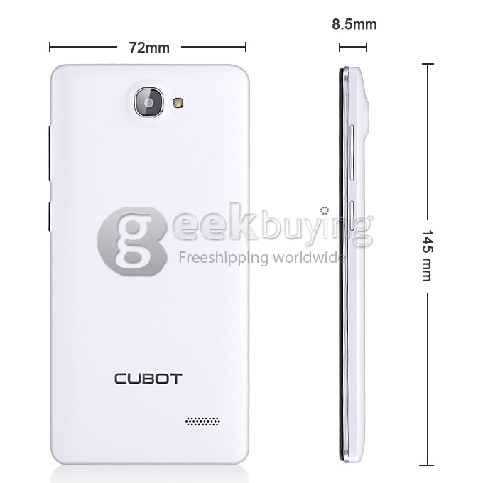 Cubot S168 MTK6582 Quad Core 1.3GHz Smartphone 5.0 inch Android 4.4 1GB RAM 8GB ROM WiFi GPS 3G QHD IPS - White
