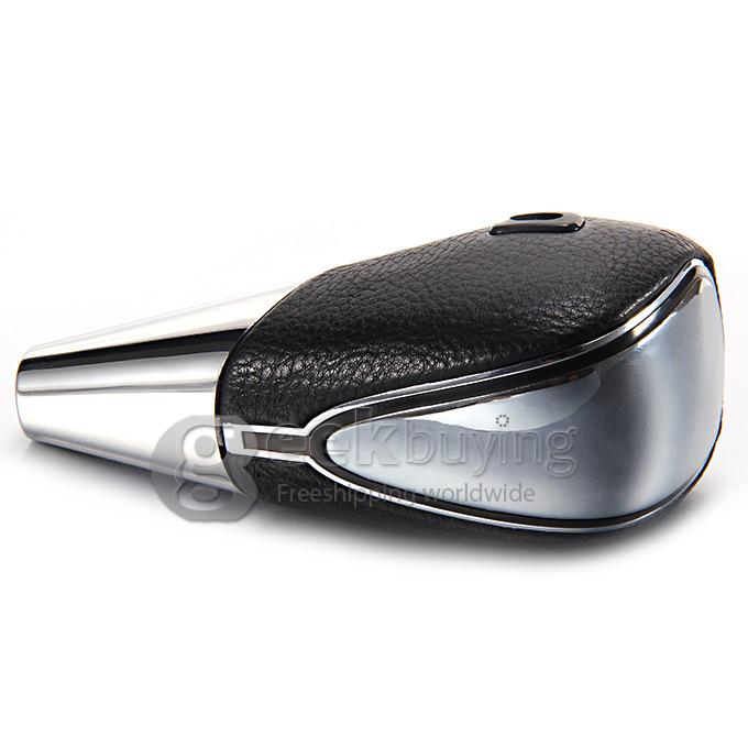 Touch Activated RGB LED Light Shift Knob Whole Luminous PU Leather Cover - Black
