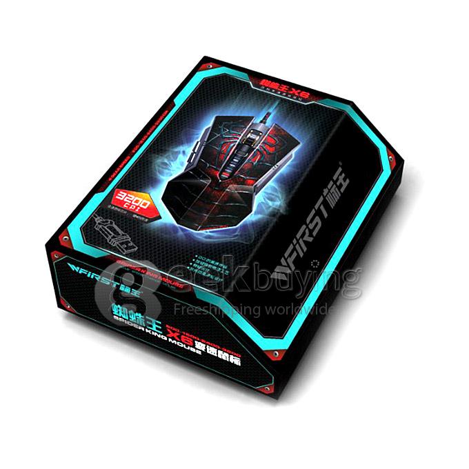 WFIRST Spider King X6-M 3200DPI Wired USB 6D Optical Gaming Mouse DPI Changeable for DOTA LOL