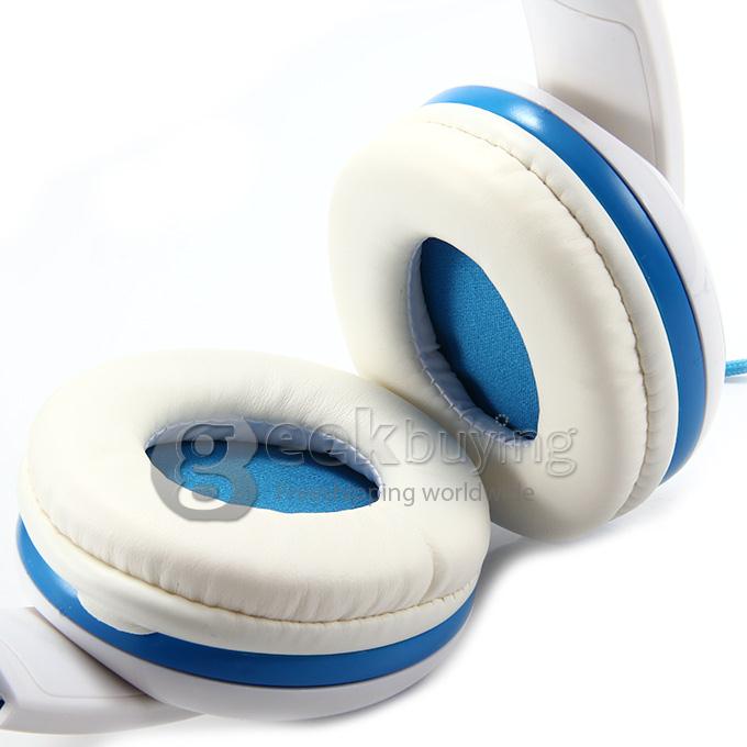 OVLENG A1 3.5mm Super Bass Stereo Headphone Headset with Mic for Phone Tablet PC iPod iPhone iPad - Blue