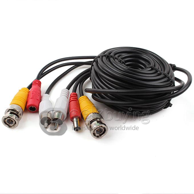 BNC 5M BNC Power Video Audio Plug and Play Extension Cable for CCTV Camera - Black
